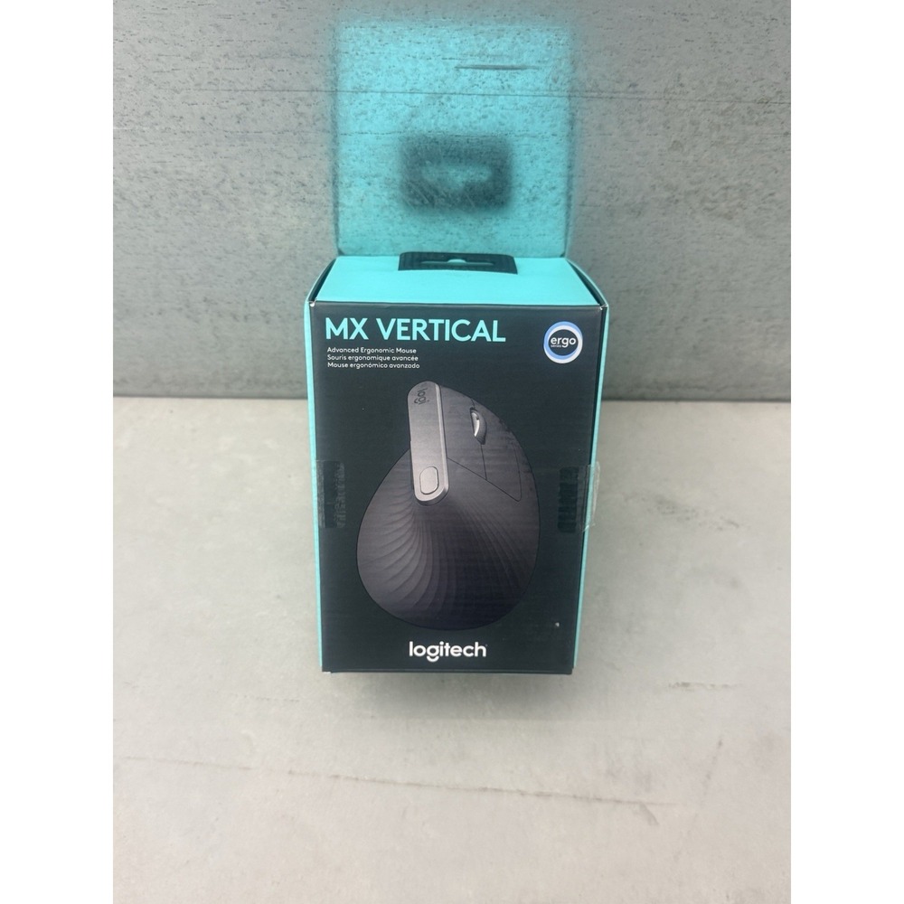 Logitech MX Vertical Wireless Mouse - Ergonomic Bluetooth Graphite - With Box